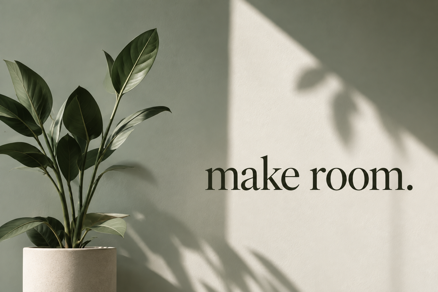 Make room, karya visual dengan tanaman dan warna sage